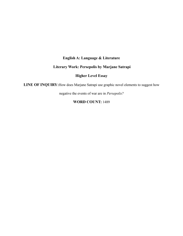 International Baccalaureate HS Essay