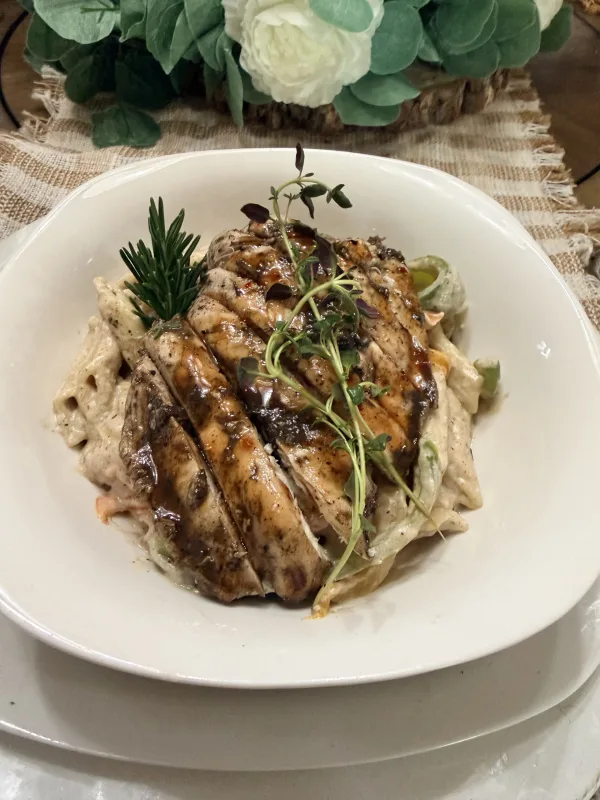 Rasta Pasta with Jerk BBQ Chicken 