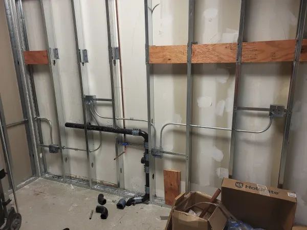 Behind wall conduit install