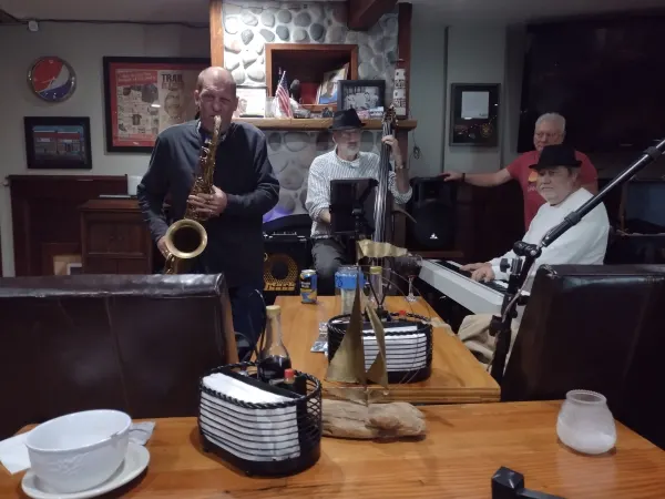 My best friend Sam on Sax at our weekly gathering