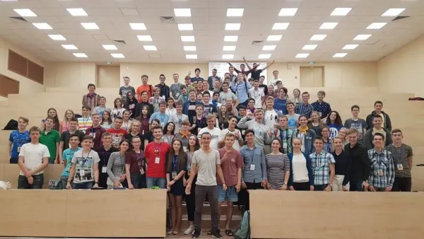 With the students from my lecture series on advanced competition-level physics