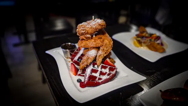 Chicken & Red Velvet Waffles