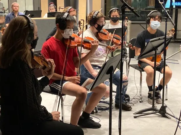 Recording for a movie as guest concertmaster of a youth orchestra