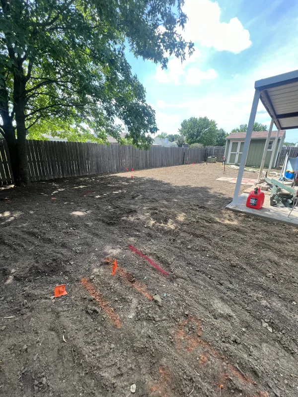 Sod backyard grade and level