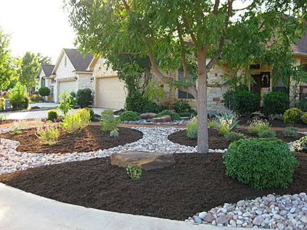 Mulch and rock