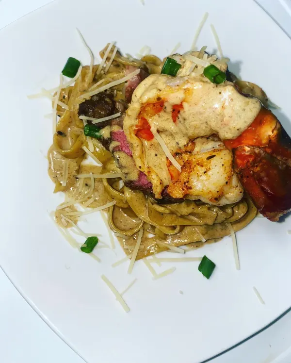 Filet Mignon & Lobster Shrimp Fettuccine