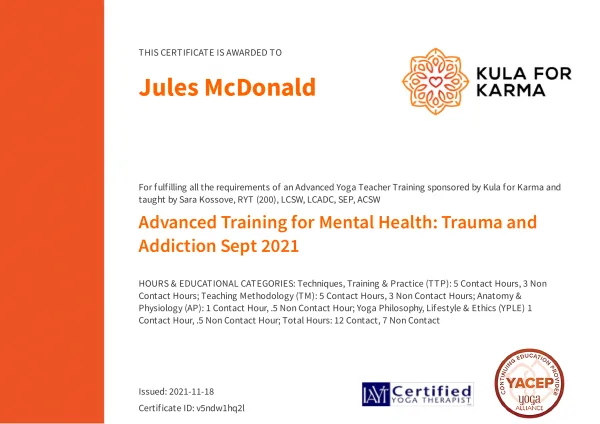 Advanced Training for Mental Health: Trauma and Addiction