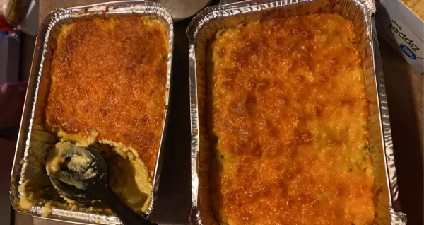 Homemade baked macaroni and cheese 