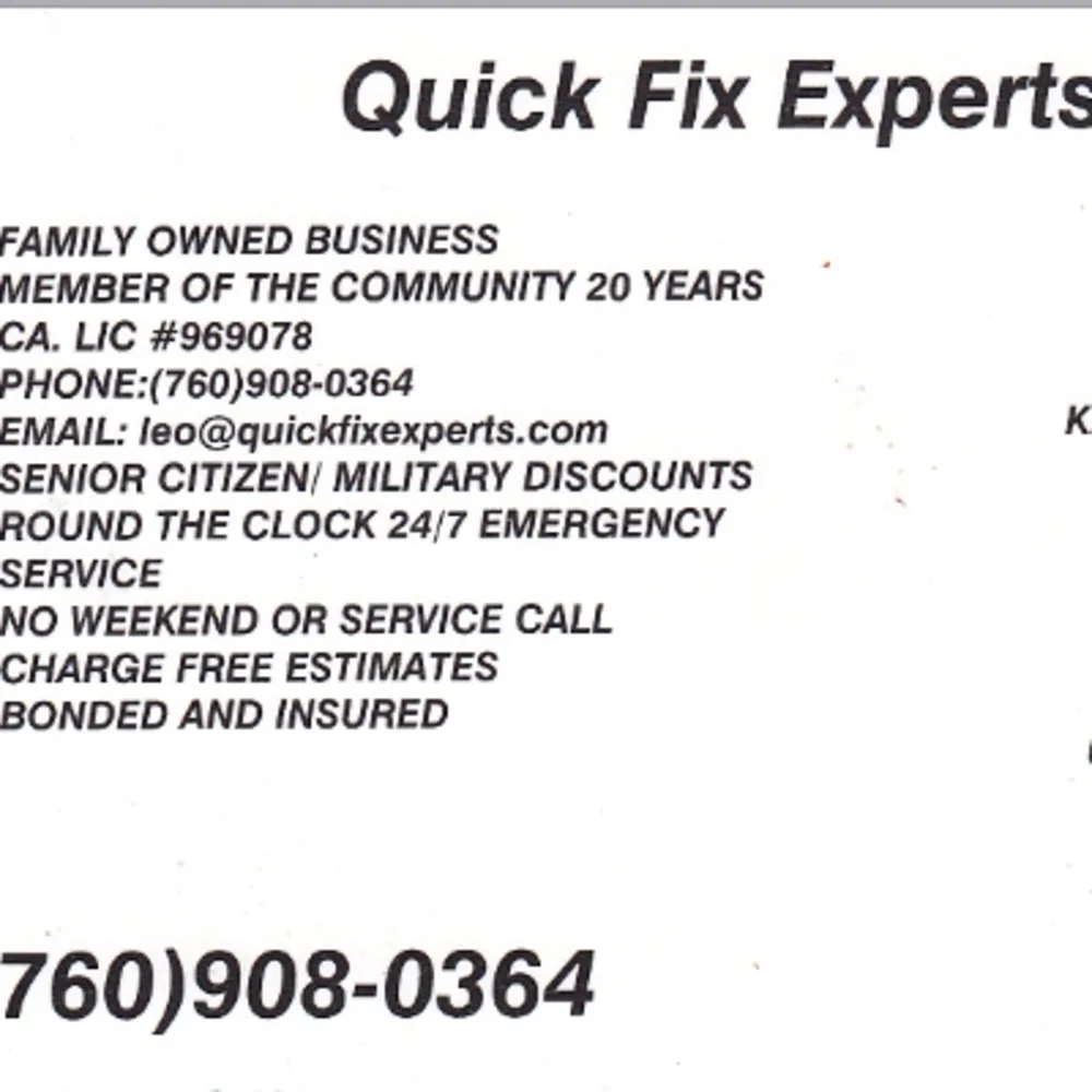 Quick Fix Experts Plumbing