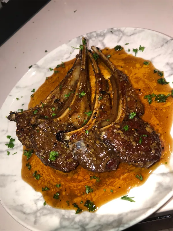 Candied lamb chops