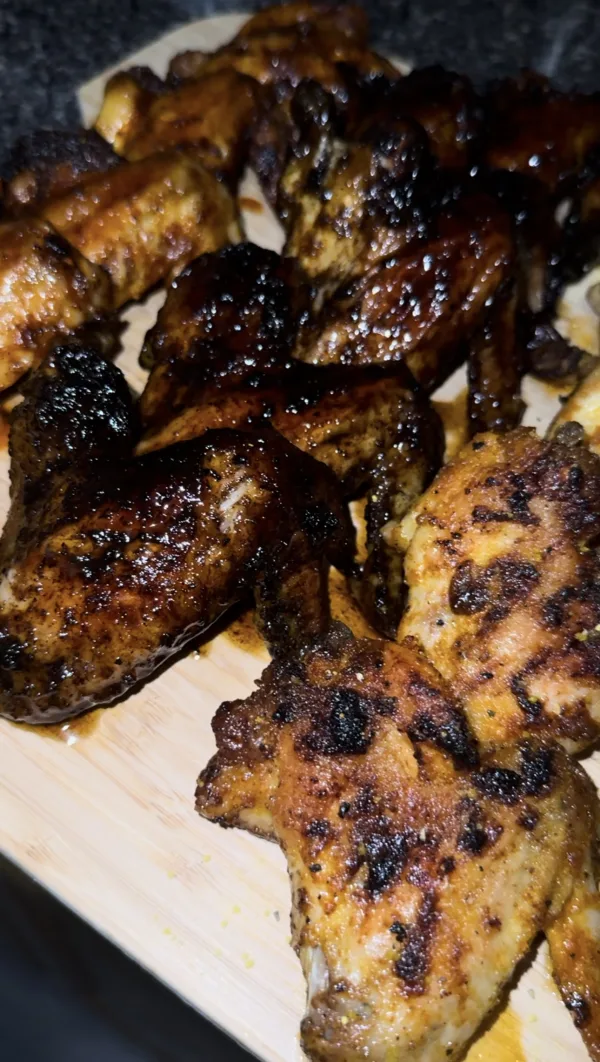 Lemon pepper, Honey Jerk, and Cajun wings