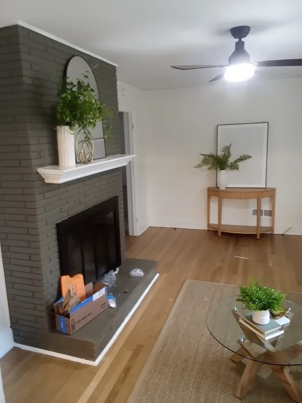 Turn the old fireplace into a modern