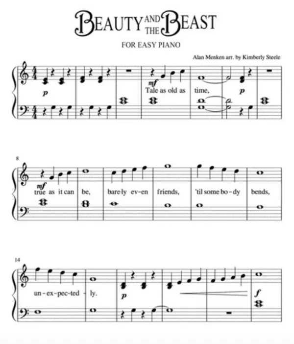 My arrangement of Beauty and the Beast
