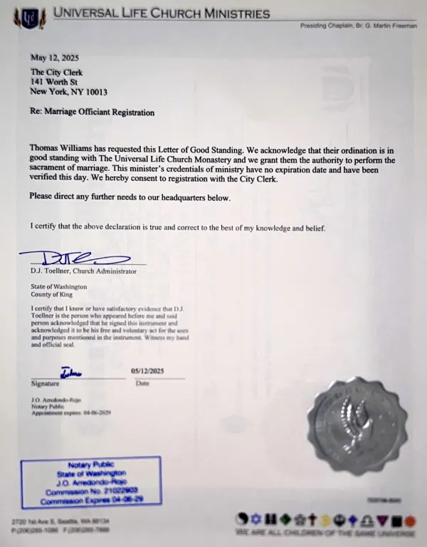 Good standing letter