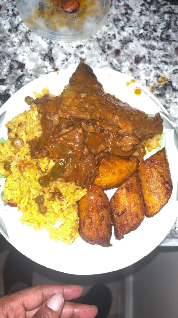 Stew steak sweet plantains