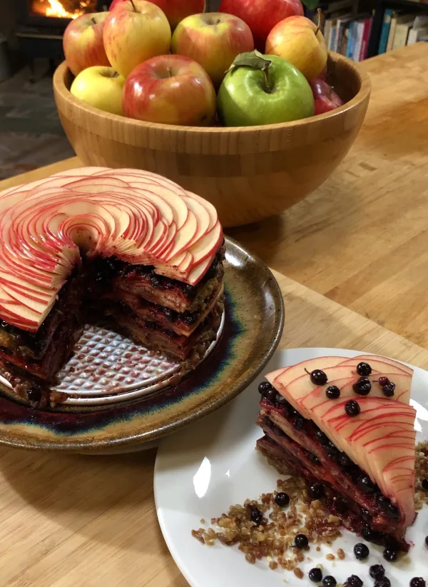 Wild Huckleberry Apple Torte