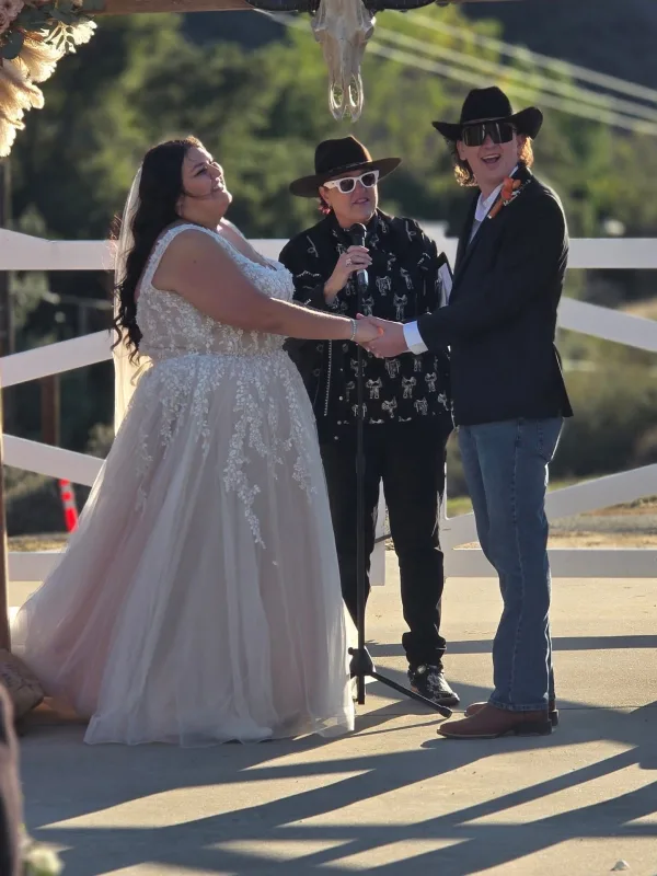 Country-theme wedding. Dressed the part & made everyone laugh