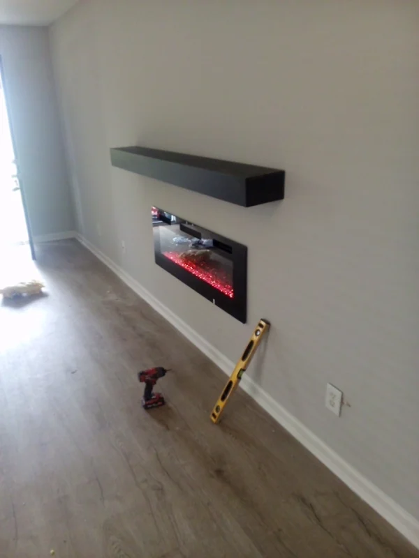 Electric fireplace with mantle