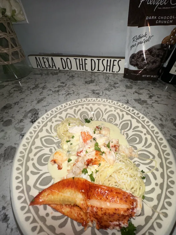 Lobster angel hair pasta