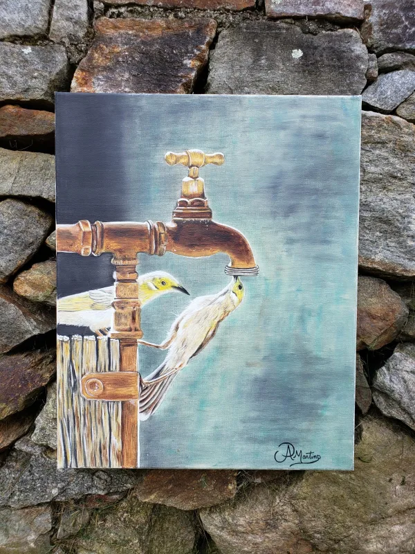Realistic painting, oil paint on canvas.