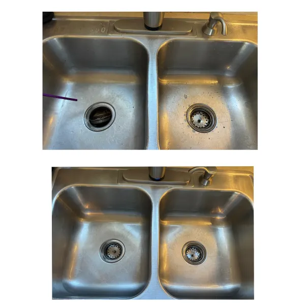 It’s a little hard to see how dirty the sink is in top photo