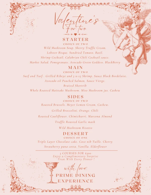 Valentine’s Day Menu