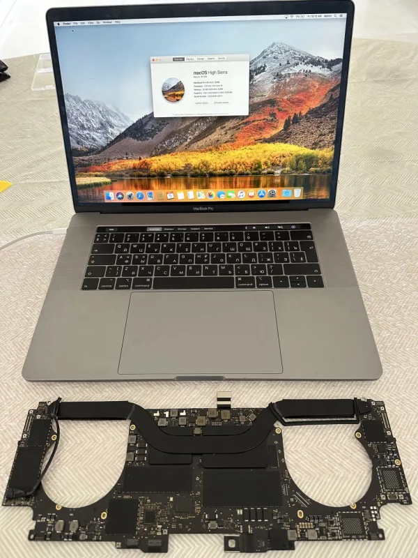  One of the chips failed, and we already tried re-soldering/reworking it, but it didn’t help. MacBook Pro — needs a full logic board replacement.