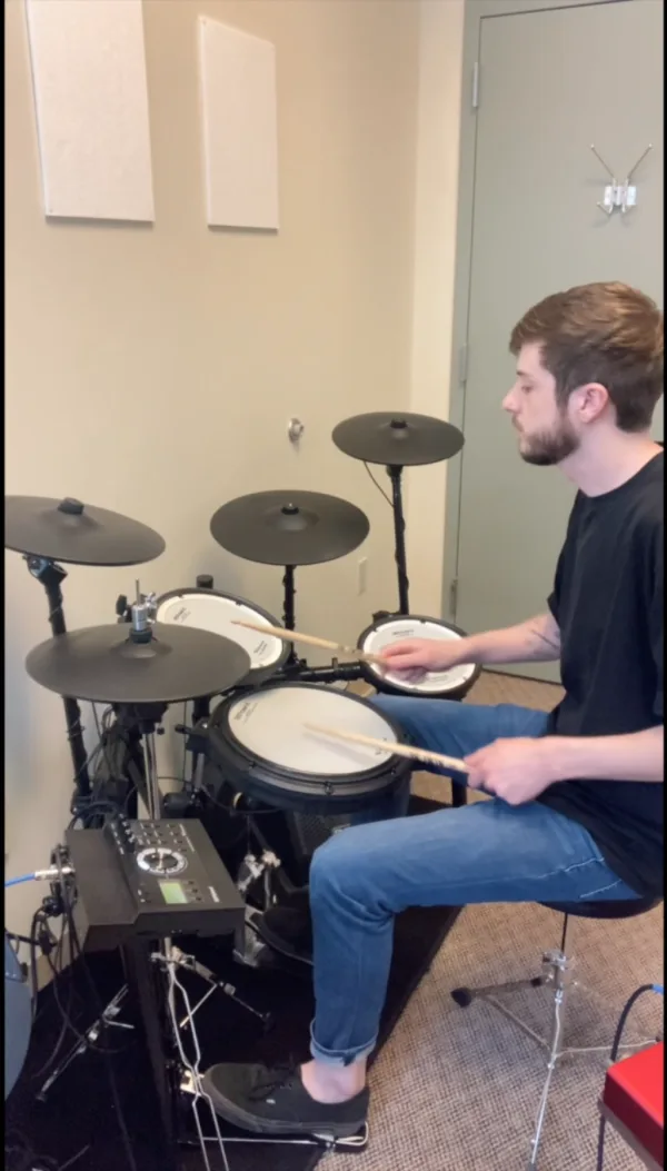 Snapshot from a video showcasing one of our new drum sets!
