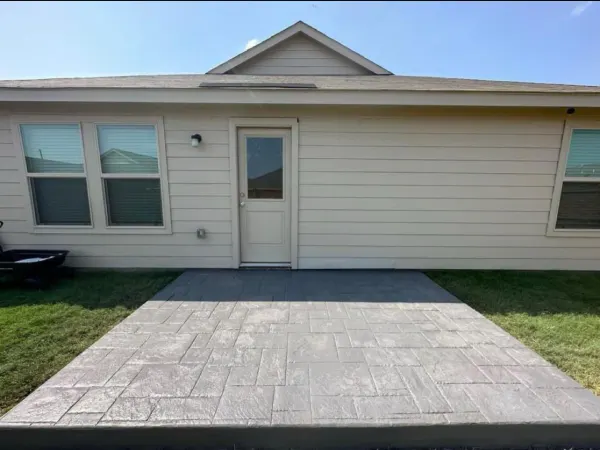 Stamped concrete slab