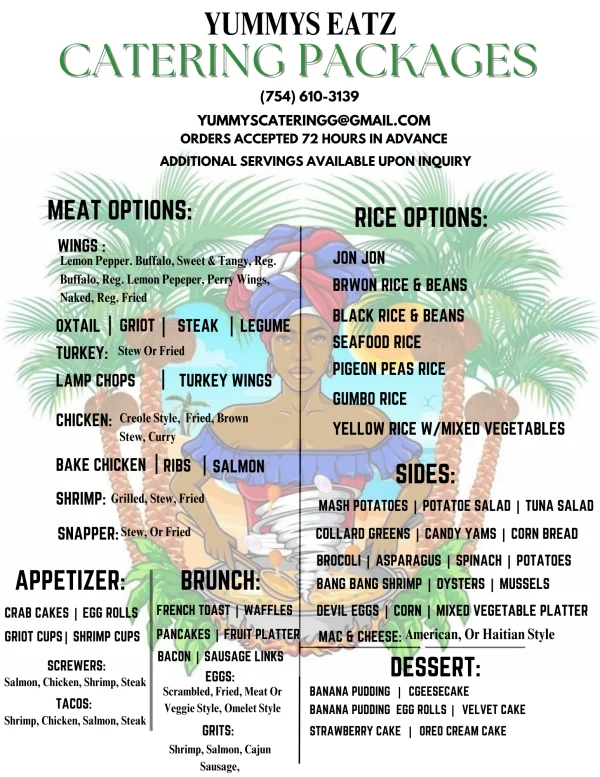 many range of service plus more food options contact info listed please donβt hesitate