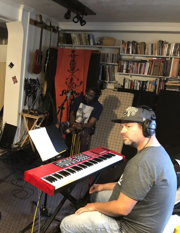 Patrick laying down the tracks