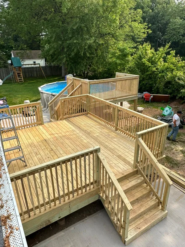 Pressure treated deck completed by Countywide Handyman LLC