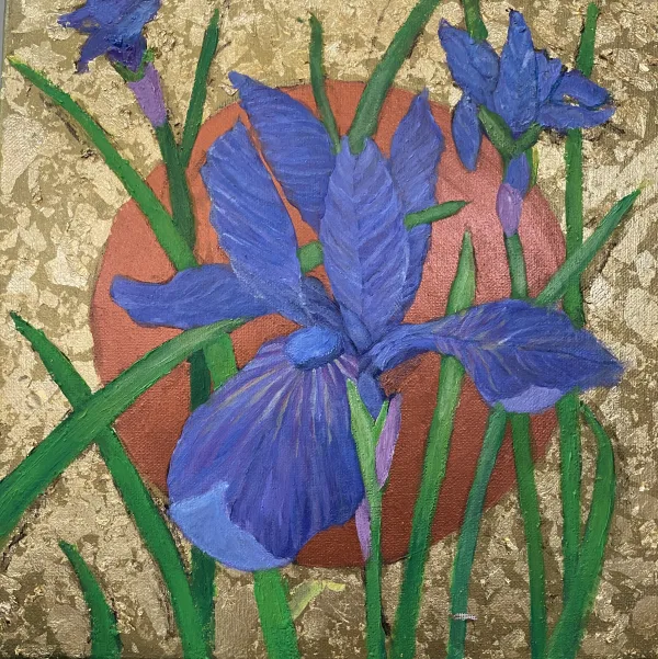 Iris on Gold Foil