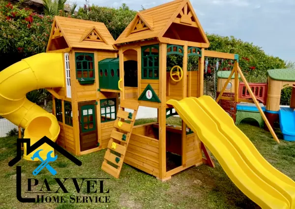 Assembly and installation of a children's playground