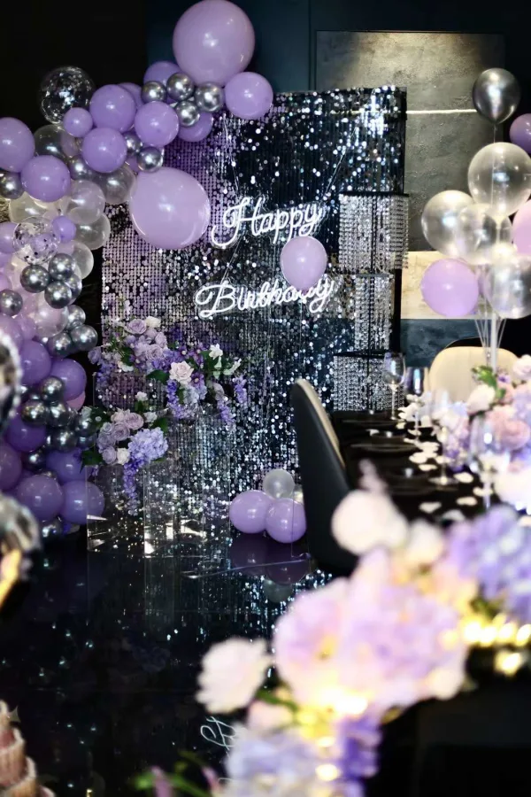 Pretry Purple Birthday dinner