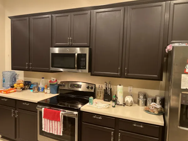 After Repainted cabinets