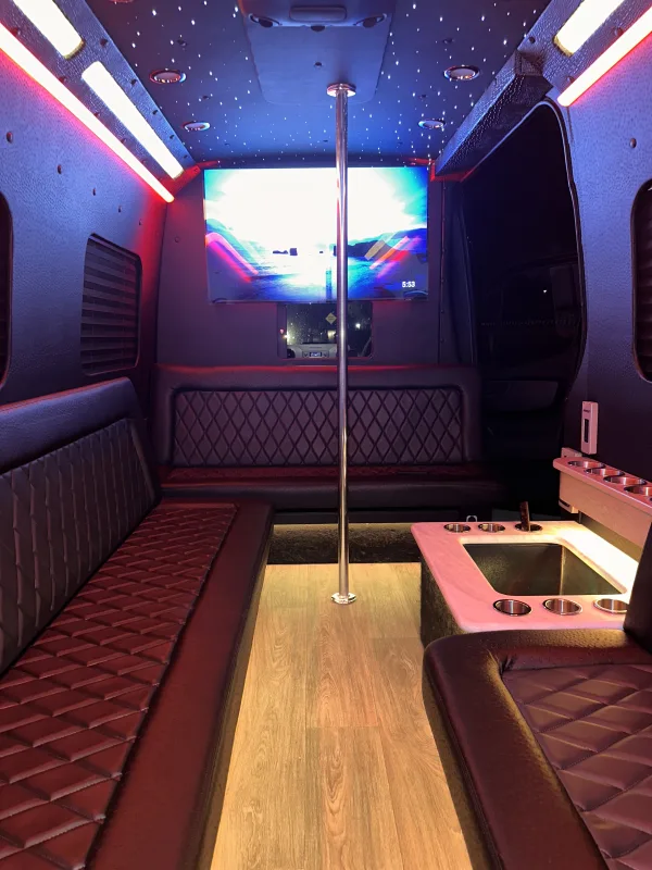 Sprinter interior-Pole removable, per client's request