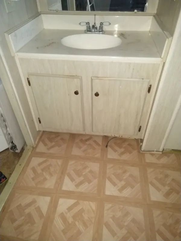 Mobile home vanity installation - Before