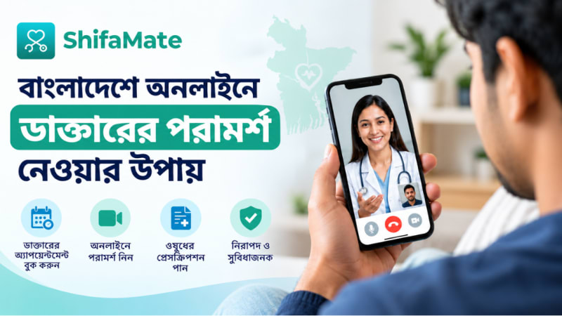 বাংলাদেশে অনলাইনে চিকিৎসকের পরামর্শ নেওয়া এবং ডিজিটাল স্বাস্থ্যসেবা ব্যবহারের নির্দেশিকা।