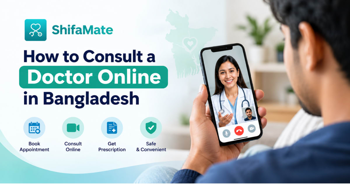 A guide to consulting doctors online in Bangladesh, including digital healthcare services and online medical consultations.