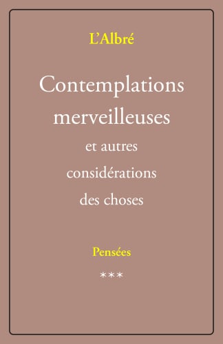 Contemplations merveilleuses et autres considérations des choses cover