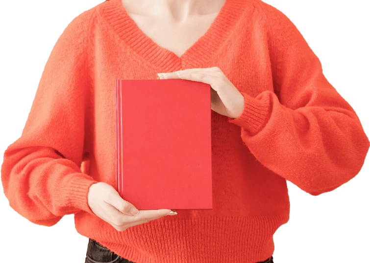 woman holding a book