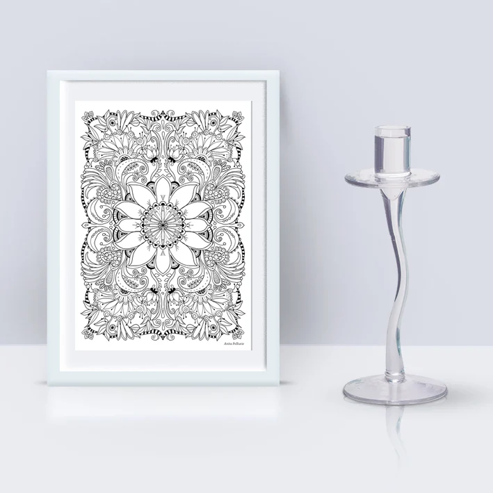 mustavalkoinen kukkajuliste