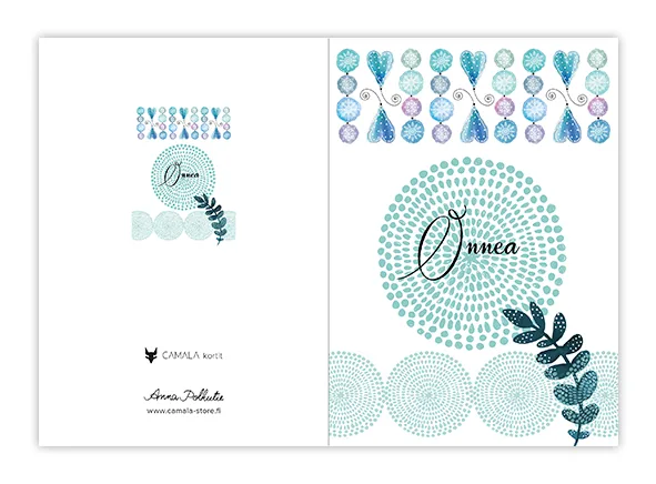 Onnittelukortti onnen kehrä