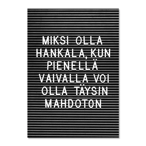 mahdoton tekstikortti postikortti