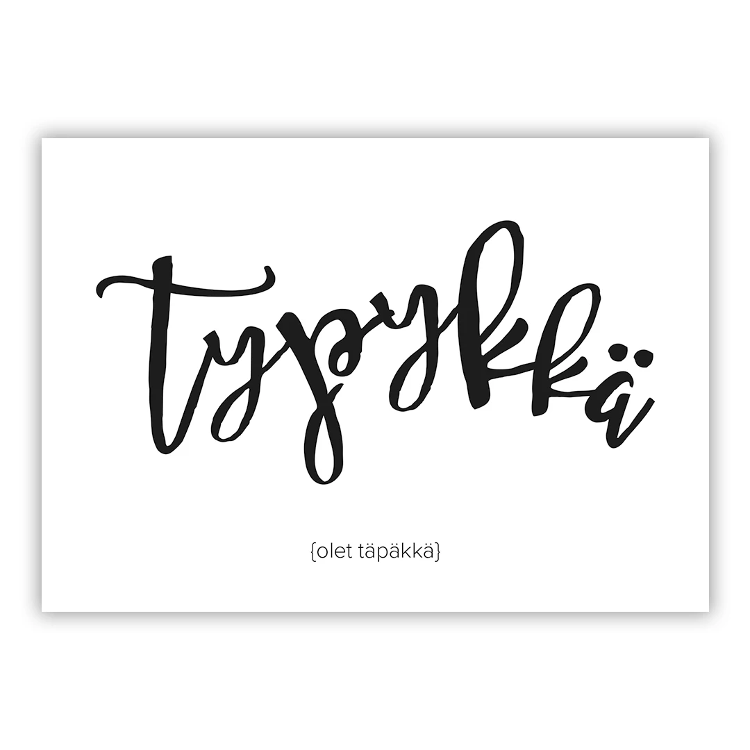 typykkä tekstikortti postikortti