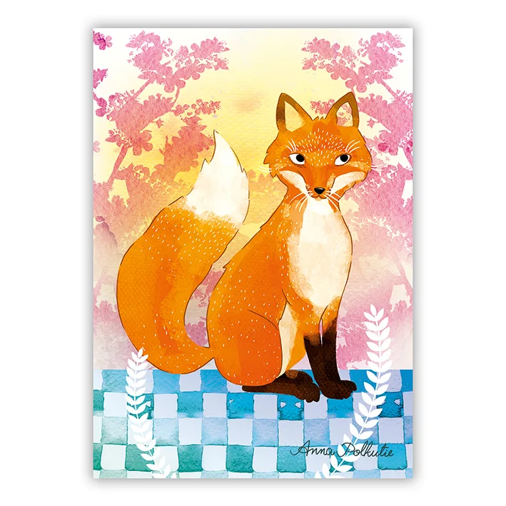 kettu ja maisema postikortti