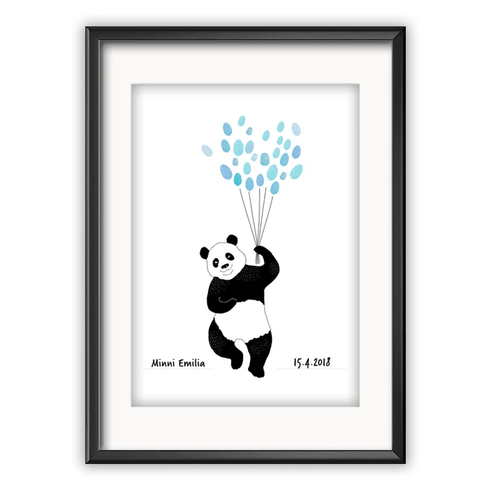 Vieraskirjajuliste - Panda vieraskirjajuliste johon vieraat voivat jättää merkintänsä