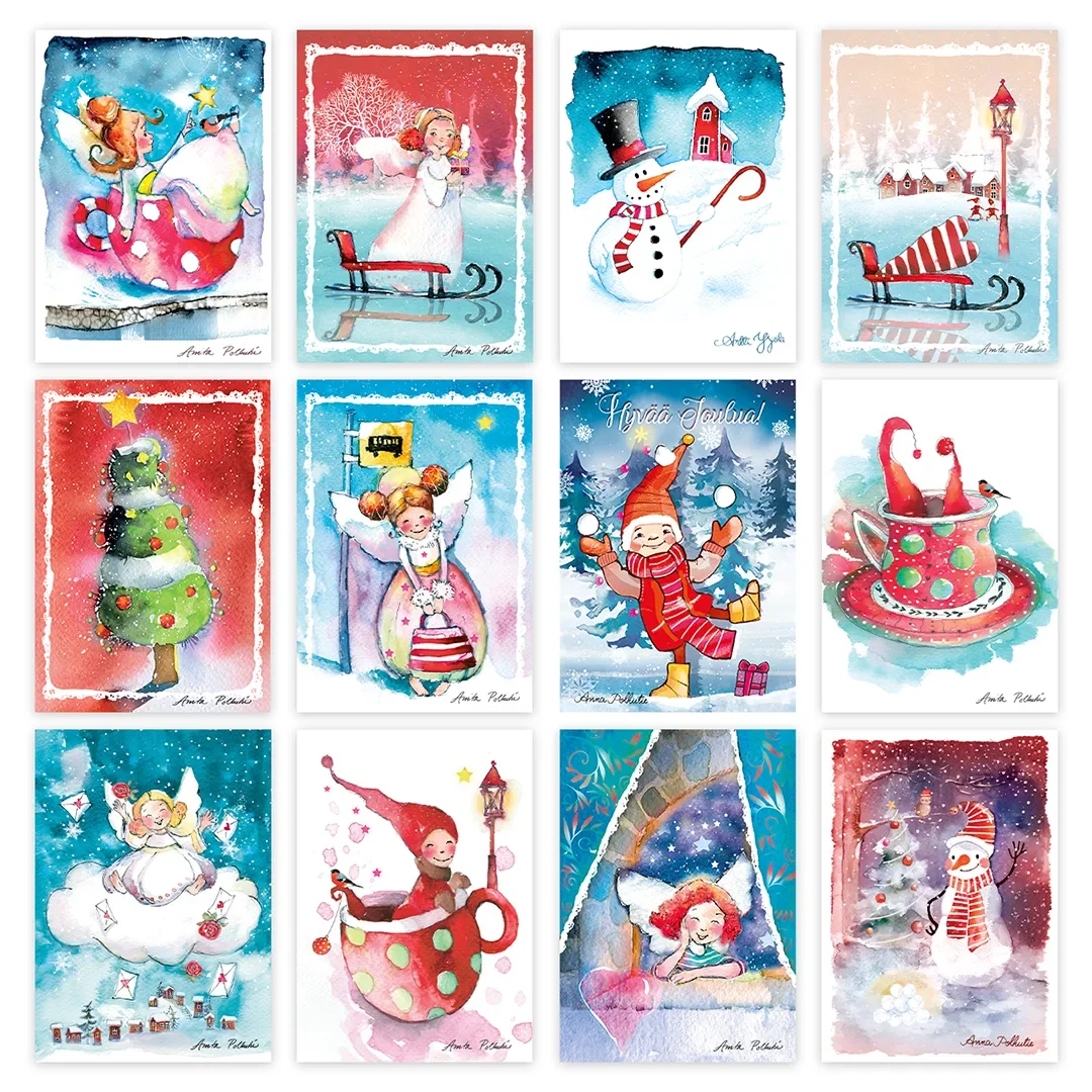 Joulukortit - joulukortti lajitelma