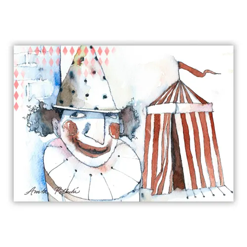 hassu klovni postikortti